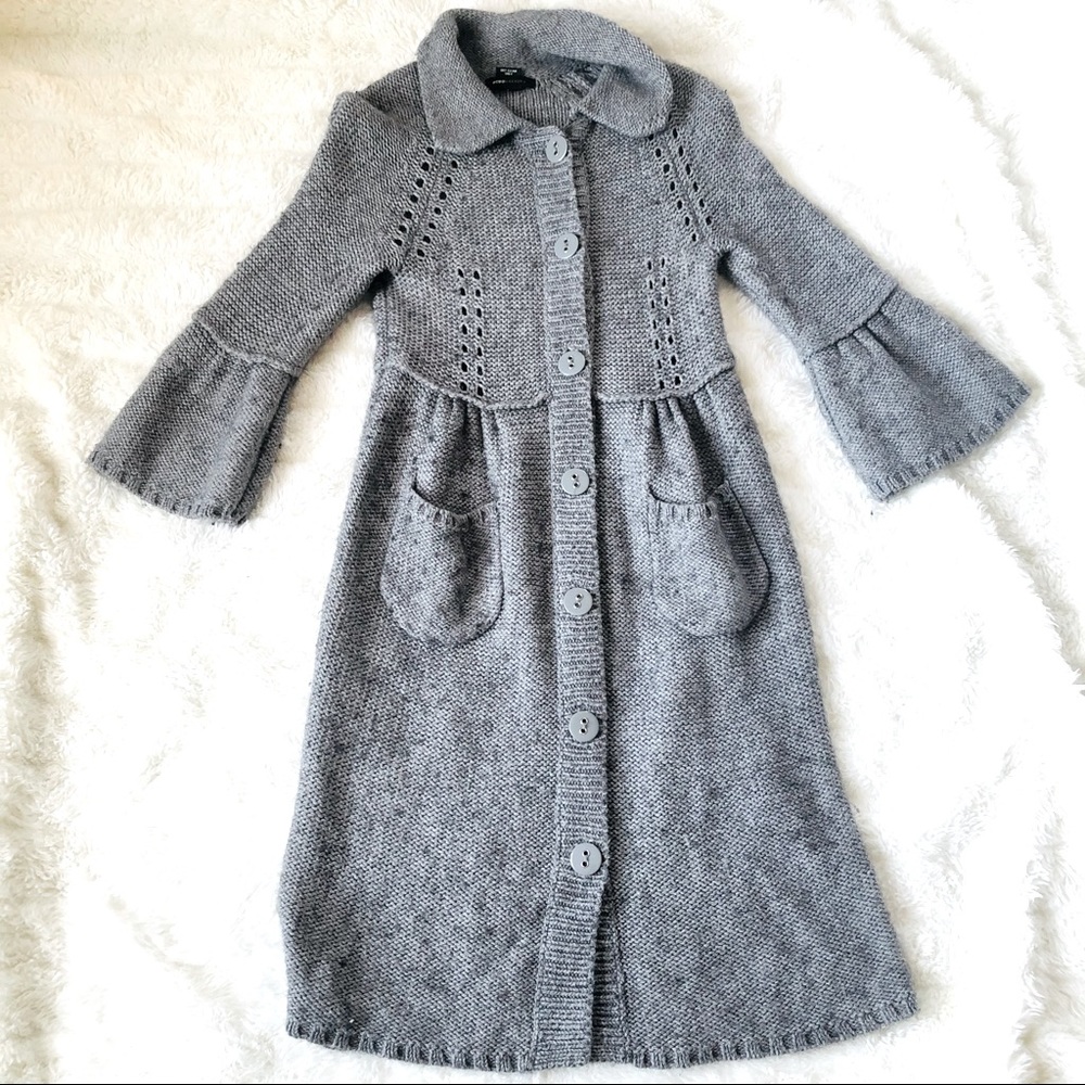 BCBG Maxazria long gray sweater